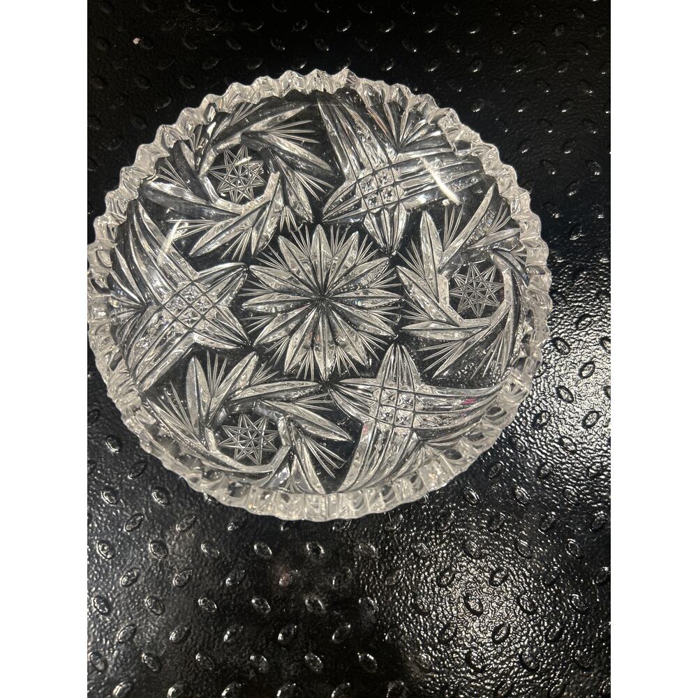 Glass Cut Trinket or Nut Dish